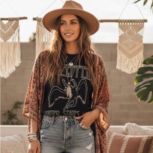 Led Zeppelin 1977 USA Tour Black Graphic Tee Sz S